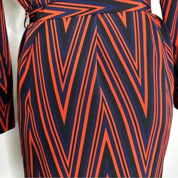 Topshop geometric black red midi dress 6 - Picture 7 of 8